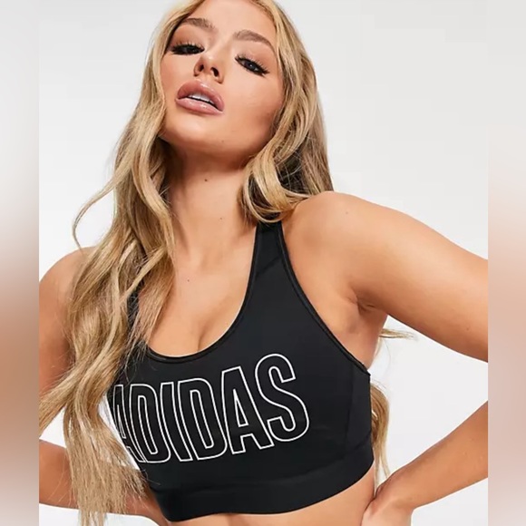 adidas Other - Adidas Activewear Medium Support Sports Bra Racerback Black Size XSmall